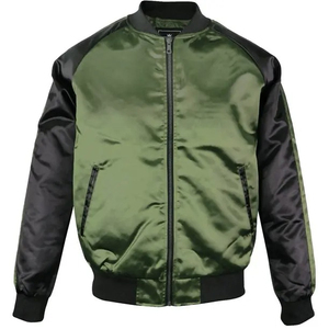 Chaqueta de bombardero de diseño de calidad personalizada para hombre, chaquetas universitarias con letras de béisbol de chenilla bordadas de tela satinada para hombre, las mejores - Product Image 1