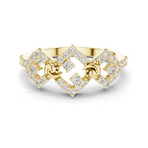 Bague Halo Nœud en Diamant de Laboratoire 0,362 CT pour Femme, Clarté VVS-VS EF, Or 18KT, 14KT, 10KT et Argent 925, Rose, Jaune, Blanc - Product Image 3