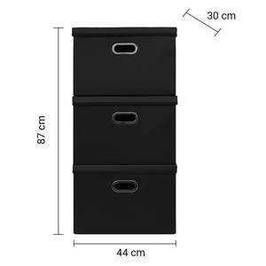 Set di 3 scatole portaoggetti in ecopelle nera elegante soluzione organizzativa in ecopelle - Product Image 3