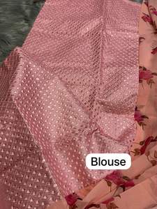 Buena calidad nuevo 2023 diseñador fiesta desgaste Georgette seda Saree con blusa con trabajo impreso Digital compras en línea India - Product Image 2