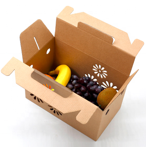 Boîte cadeau en carton ondulé kraft pour fruits secs avec poignée - Product Image 3