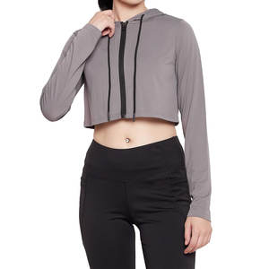 Sudadera Corta con Capucha para Mujer, Superventas, Transpirable, de Alta Calidad, Diseño Original, Logotipo Frontal Personalizado, 100% Algodón Felpa, Ecológica - Product Image 1