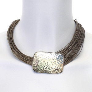 Design Unique Femme Look Attrayant Métal et Coton De Luxe Fait À La Main Ovale Métal Fantaisie Collier Fantaisie Cadeau De Mariage X Mas - Product Image 3