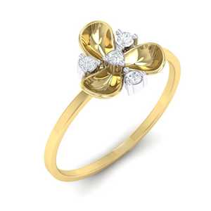 Anillo de Diamante Real Certificado en Oro Amarillo de 14 Quilates con Calidad IJ-SI de 0.07 Quilates - Product Image 1