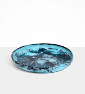 Bol de service élégant en résine verte tourbillonnée pour la décoration de la table et l'utilisation à la maison, finition en résine artistique moderne - Product Image 3