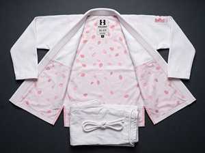 Kimono de Jiu Jitsu Blanco, Bordado de Flor de Cerezo Sakura, Personalizado OEM, Tejido Perla de 450 GSM, Fabricante Mayorista - Product Image 5