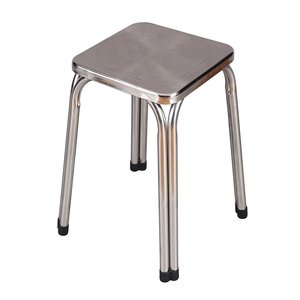 Tabouret de bar TQC modèle 41003 en acier inoxydable argenté brillant de haute qualité, assise confortable, design moderne et robuste, respectueux de l'environnement pour - Product Image 4