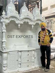 Mandir de madera de teca india con puertas y cajones Templo de madera de diseño grande con puertas Tamaños grandes Tallado a mano Pooja Mandir UK USA - Product Image 3