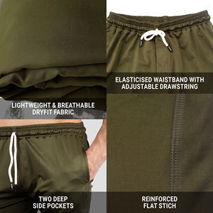 Shorts en maille ultra légers et respirants, tissu résistant à la transpiration avec taille élastique et poches pour l'entraînement au basketball décontracté et la salle de sport - Product Image 6