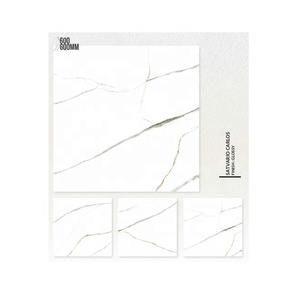 Azulejos de porcelana de mármol blanco estándar, porcelana de 600x600mm brillante para suelo, gran oferta - Product Image 1