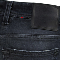 Jeans droits pour hommes délavés, logo personnalisé OEM, effet vieilli vintage, coupe classique, 100% coton, style urbain, grandes tailles, vente en gros