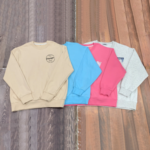 Sudadera con capucha holgada de felpa francesa bordada de gran tamaño personalizada Sudadera de cuello redondo de invierno ecológica de lana de algodón para mujer - Product Image 2