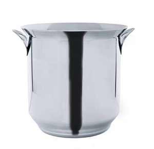 Enfriador de Vino Redondo Brillante Personalizado con Acabado Plateado para Champán, Cubitera Metálica para Decoración de Fiestas y Bares, para Bebidas - Product Image 6