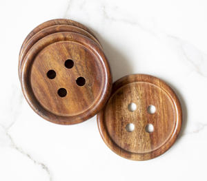 Posavasos de piedra Posavasos de madera redondo de lujo con forma de botón vintage a un precio razonable utilizado en la cocina de la mejor calidad - Product Image 2