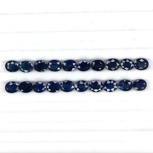 พลอยคริสตัลแซฟไฟร์สีน้ำเงินเข้มธรรมชาติรูปทรงต่างๆขนาด5x4มม. เจียระไนโดยใช้ความร้อนสำหรับทำเครื่องประดับทรงรีตัด - Product Image 1