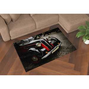 Tapis imprimé vibrant : Tapis facile à nettoyer, Cadeaux personnalisés, Tapis de voiture rétro, Tapis en velours de luxe - Product Image 2