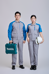 Ensemble de vêtements de travail haute visibilité pour homme FMF, manches longues, bleu ciel gris |   Confortable, respirant, anti-rides, résistant aux déchirures, lavable - Product Image 4