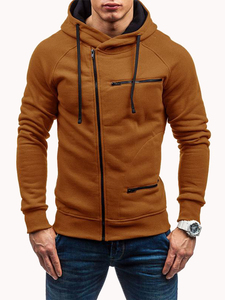 Sudaderas con capucha de lana de algodón estilo cremallera personalizada de moda con bolsillo en el pecho sudaderas con cremallera para hombre en diferentes colores - Product Image 3
