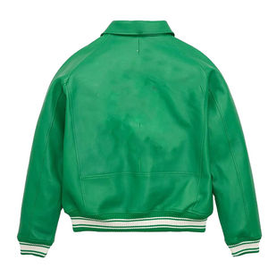 Jacket for man <b>Top</b> Quality New Couple Cow Leather Varsity Jacket Wholesale Casual Coat Printed Leather Varsity OEM Service - Product Image 6