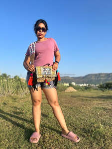 Nouvel arrivage de sacs en coton pour femmes Rajasthani véritable fait à la main Tribal Multi couleur Boho Hippie daim cuir frange gland Banjara - Product Image 2