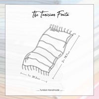 Couverture de pique-nique géométrique en coton biologique tissé ArtisRaw Fouta |   Couverture méditerranéenne artisanale légère et écologique de Tunisie