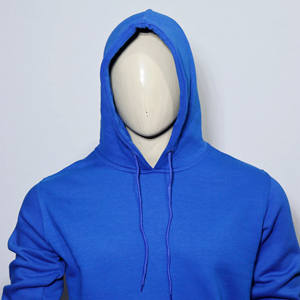 Sweat à capuche surdimensionné à épaules tombantes en couleur bleu foncé épais et lourd sans cordons pour hommes Pull personnalisé Streetwear Sweats à capuche pour hommes - Product Image 6