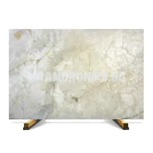 Pas cher Cristal Blanc Jade Onyx Pierres Marbre Naturel Transparent Dalles & Carreaux Plancher & Panneau Mural pour Hôtel Villa Décoration Murale