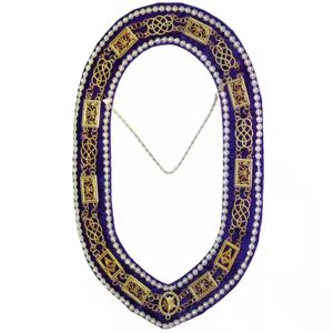 Premium Quality Blue Lodge Embroidered <b>Gold</b> Plated Rhinestones Masonic Chain Collar Grand Officers OEM Service with Low MOQ - Product Image 1