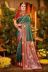 Saroski en soie Collection de vêtements de fête pour femmes Saree Toutes les saisons Catalogue complet disponible au tarif de gros pour les tenues de fête - Product Image 4