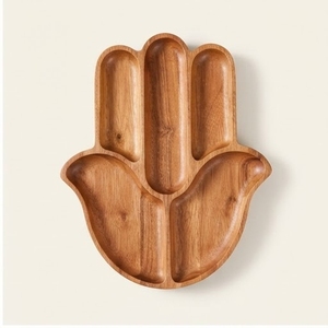 Assiette de service artisanale en bois de manguier, forme irrégulière, design minimaliste, pour plats et assiettes de fête, motif uni - Product Image 5