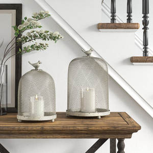 Lanterne en fil métallique moderne de qualité supérieure Lanterne colorée classique de qualité supérieure Ensemble de 2 lanternes de table indiennes élégantes - Product Image 5