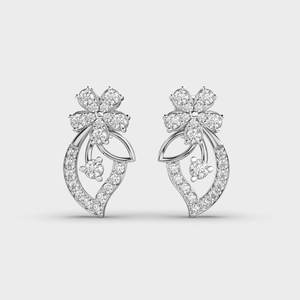 Boucles d'oreilles vintage en argent sterling 925 massif avec diamant de laboratoire 0,67 ct taille brillant |   Certifié IGI, bijoux de luxe pour femmes plaqués rhodium - Product Image 1