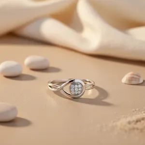 Pendentif en argent 925 avec grappe de diamants pour femmes - Product Image 3