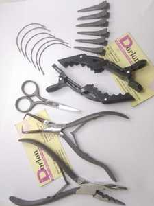 Kit d'outils d'extension de cheveux professionnels avec aiguille Kit d'outils d'extension de cheveux et de perles de haute qualité pince avec pochette en cuir - Product Image 4