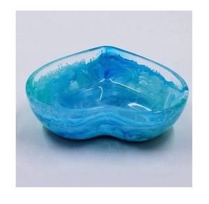Nhựa Epoxy thân thiện với môi sang trọng thanh lịch Teal Bow <span class=keywords><strong>salad</strong></span>/trái cây lưu trữ quà tặng handmade nhà ăn bát - Product Image 4