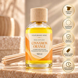 Diffusore di Aromi OEM alla Cannella e Arancia 100ml |   Fragranza per la casa agli agrumi e spezie |   Produttore di Marchi Privati Spagna - Product Image 1