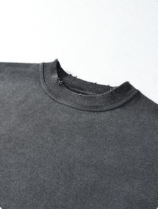 Sudadera lavada con ácido de manga larga personalizada más vendida para Hombres estilo de invierno nuevo diseño de cuello redondo 100% algodón estilo Vintage - Product Image 5