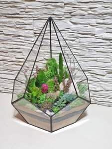 Jardinière moderne pour décoration de jardinage intérieur Terrarium en verre Bordure indienne en laiton faite à la main Finition noire Meilleure qualité et prix - Product Image 4