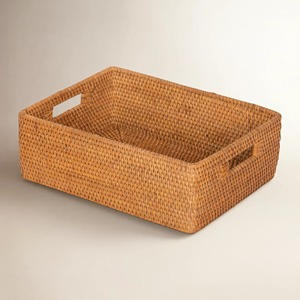 Cesta rectangular simple de ratán, cesta de almacenamiento hecha a mano, venta al por mayor, ecológica, hecha en Vietnam - Product Image 5