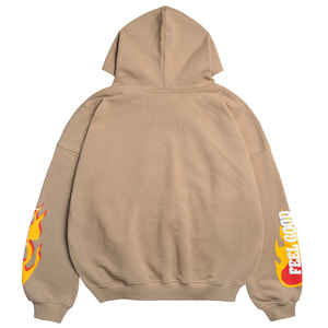 เสื้อฮู้ดดี้โอเวอร์ไซส์ผู้ชาย สไตล์สตรีทแวร์ ผ้าฝ้ายเฟรนช์เทอร์รี่ พิมพ์ลายเปลวไฟ ดีไซน์ I Like You You're Expensive - Product Image 2