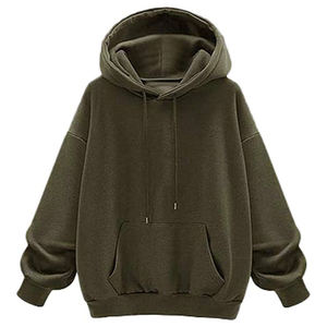 Ropa de calle sólida de alta calidad para mujer, de gran tamaño de algodón 100% Sudadera con capucha, sudadera informal personalizada en blanco, sudaderas con capucha para mujer - Product Image 5