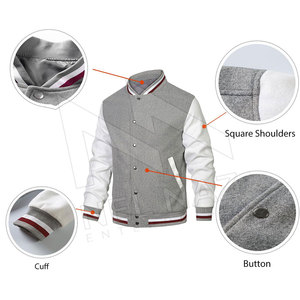 Bas quantité minimale de commande Manches en laine et en cuir de haute qualité Veste d'extérieur pour hommes OEM Custom Baseball Lettermen Jackets - Product Image 5