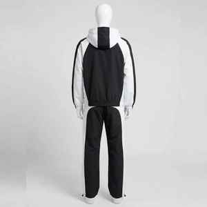 Survêtement décontracté pour homme avec logo personnalisé, respirant, extensible dans quatre directions, comprenant un sweat à capuche zippé et un pantalon de survêtement ample à jambes larges - Product Image 3