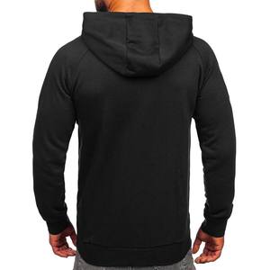 Sudadera con capucha y cremallera para hombre, invierno 2023, negra, forro polar, poliéster/algodón ecológico, para gimnasio, venta al por mayor - Product Image 2