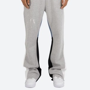Custom Logo <b>Stack</b> Flare Lightweight Canvas Mid Waist Men's <b>Jogger</b> Track Sweatpants - Product Image 4