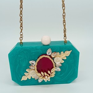 Main personnalisé résine soirée dame pochette ouverte diamant perles strass perle Offre Spéciale Style à la mode pour les mariages Golfe - Product Image 1