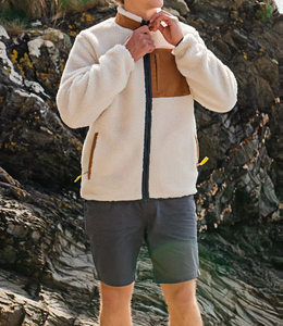 แจ็กเก็ตผ้าฟลีซทำจากโพลีเอสเตอร์รีไซเคิลซิปรูดกระเป๋าหน้าแบบคลาสสิกกระเป๋าคาดอกสำหรับผู้ชาย - Product Image 3