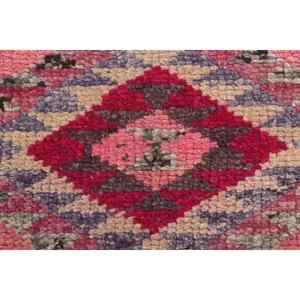 Tapis vintage, tapis turc 3,2x10,9 pieds, tapis en laine rouge rose uni - Product Image 4
