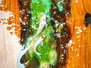 Table à manger rectangulaire en bois d'acacia et résine époxy artisanale de luxe pour la maison, le bureau, l'hôtel, le salon, cadeau de Diwali - Product Image 5