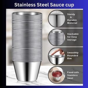 ถ้วยสแตนเลสใส่ซอสมะเขือเทศทรงกรวยสำหรับใส่เครื่องปรุงอาหาร - Product Image 2